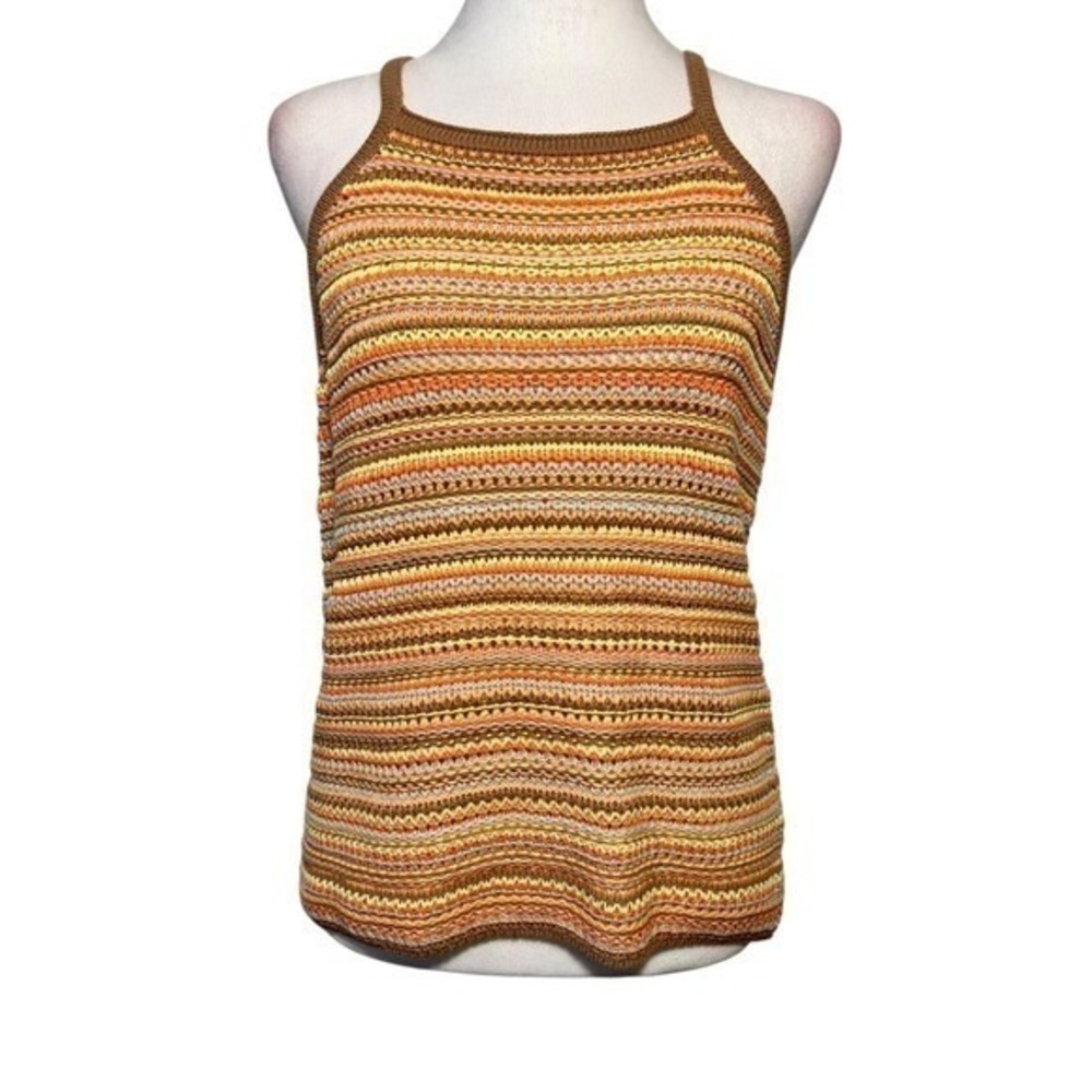 525 America Crochet Knit Top Colorful Striped Cotton Summer Festival Hippie Boho